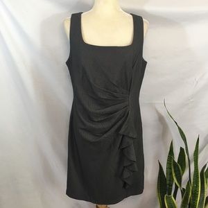 Sleeveless Gray Pinstripe Dress